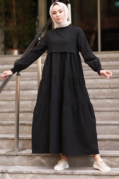 Single Layer Loose Black Dress
