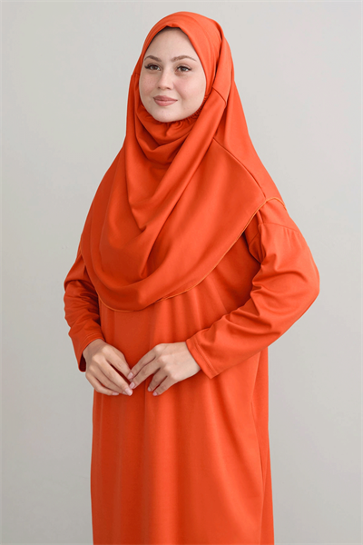 Tek Parça Kiremit Namaz Elbisesi