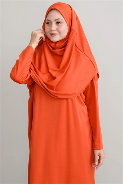 Tek Parça Kiremit Namaz Elbisesi