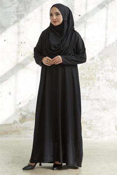 Tek Parça Siyah Namaz Elbisesi