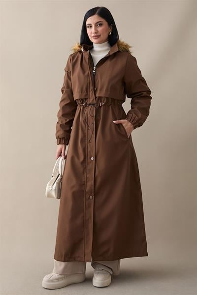 Ters Cep Kapaklı 2204 Uzun Kaban - Taba