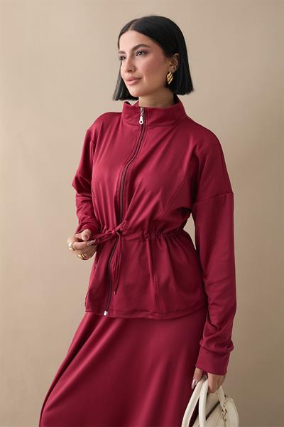 Tünel Kemerli Etekli Bordo Scuba Takım