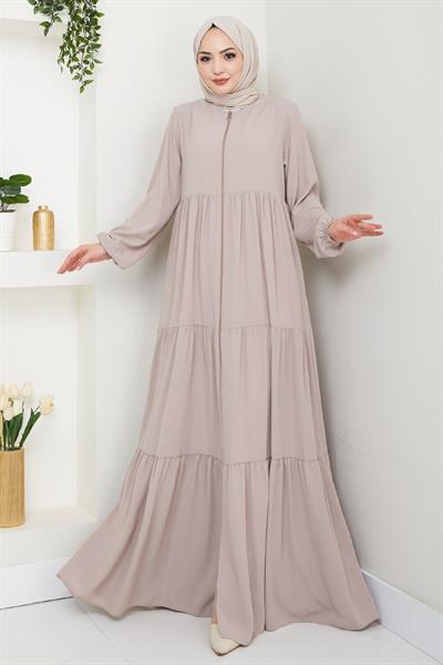 Üç Büzgülü Bej Ferace