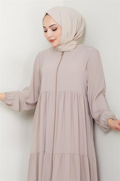 Üç Büzgülü Bej Ferace