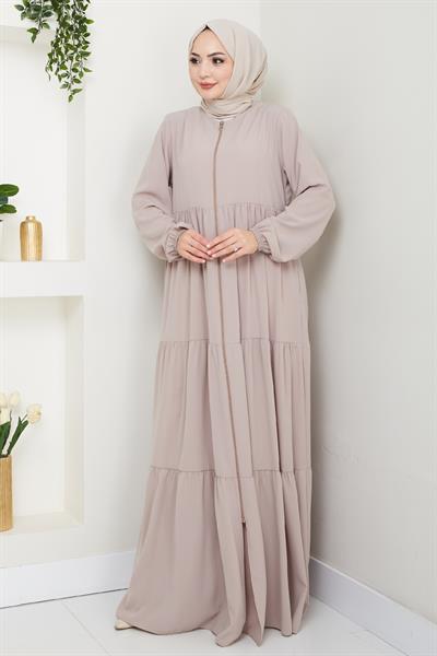 Üç Büzgülü Bej Ferace