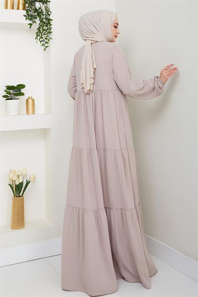 Üç Büzgülü Bej Ferace