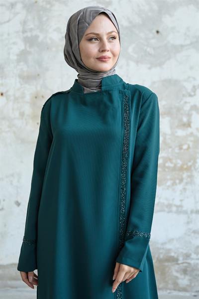 Yaka ve Ön Robası Taşlı  Petrol Ferace