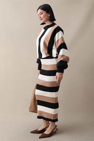 Yarasa Kol Camel Triko Takım