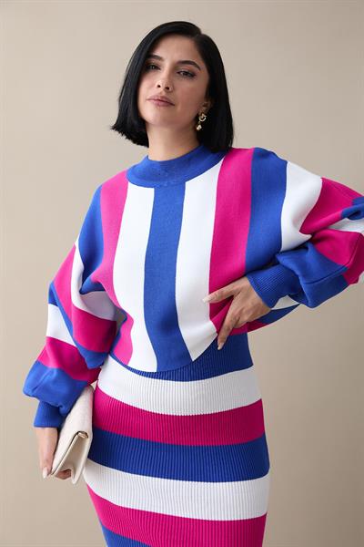 Yarasa Kol Fuşya Triko Takım