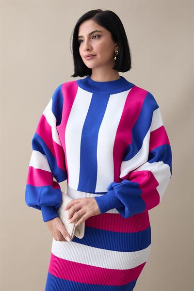 Yarasa Kol Fuşya Triko Takım