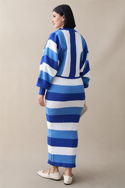 Yarasa Kol Saks Mavisi Triko Takım