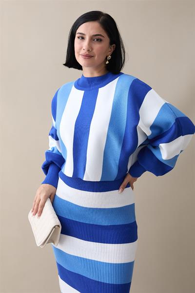 Yarasa Kol Saks Mavisi Triko Takım