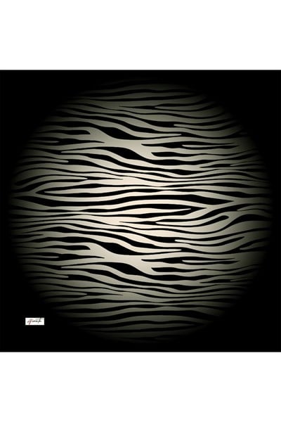 Yatay Zebra Desen Siyah Soft Pamuk Eşarp
