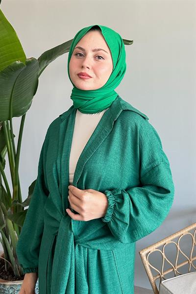 Yırtmaçlı Salaş Yeşil İkili Takım