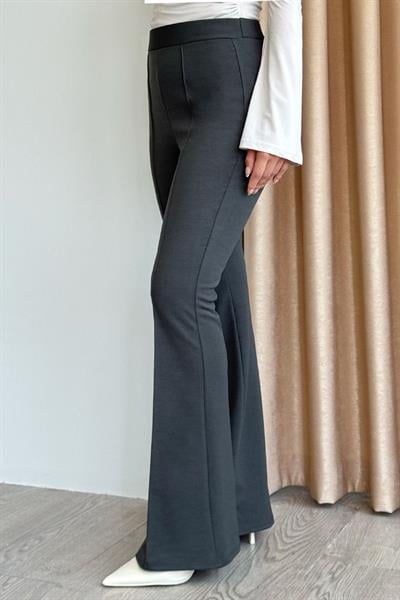 Yüksek Bel İspanyol Paça Antrasit Palazzo Pantolon