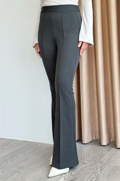 Yüksek Bel İspanyol Paça Antrasit Palazzo Pantolon