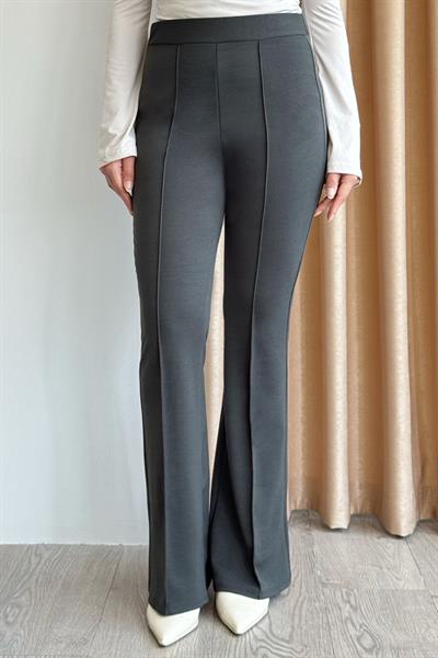 Yüksek Bel İspanyol Paça Antrasit Palazzo Pantolon