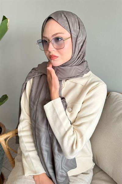 Zikzak Çizgili Antrasit Jakar Şal