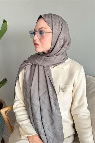 Zikzak Çizgili Antrasit Jakar Şal