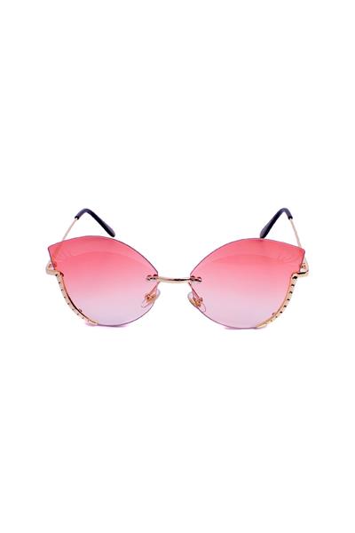 Cat Eye Frame Detail 7080 Sunglasses - Pink