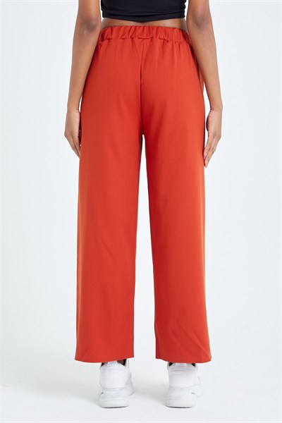Fabric Trousers - Brick Color.
