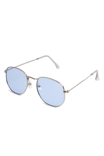 Gold Frame Hing 6019 Sunglasses - Light Blue