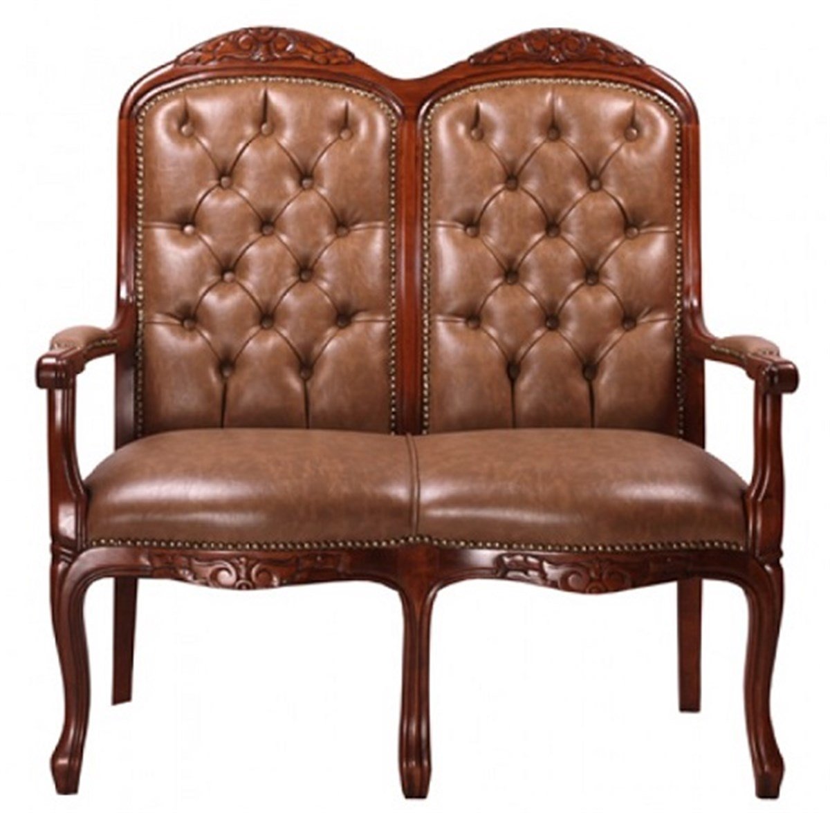 İngiliz Oymalı Klasik İkili Kanepe