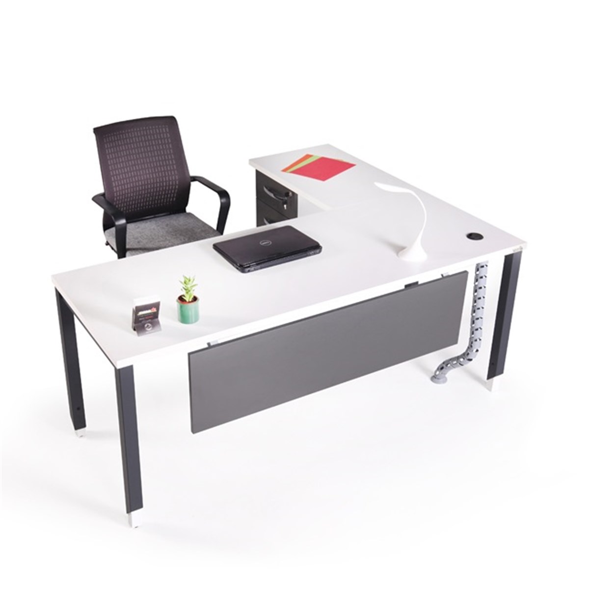 Büronet Ofis Mobilyaları | İcon L Etajerli Çalışma Masası