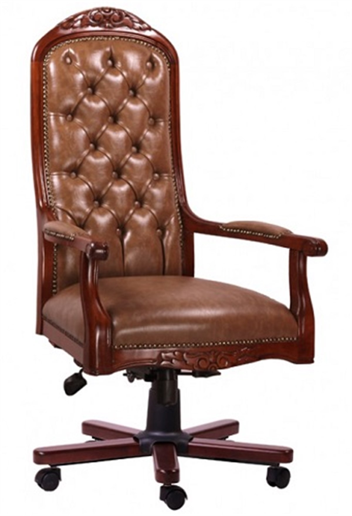 İngiliz Oymalı Klasik Müdür Koltuğu