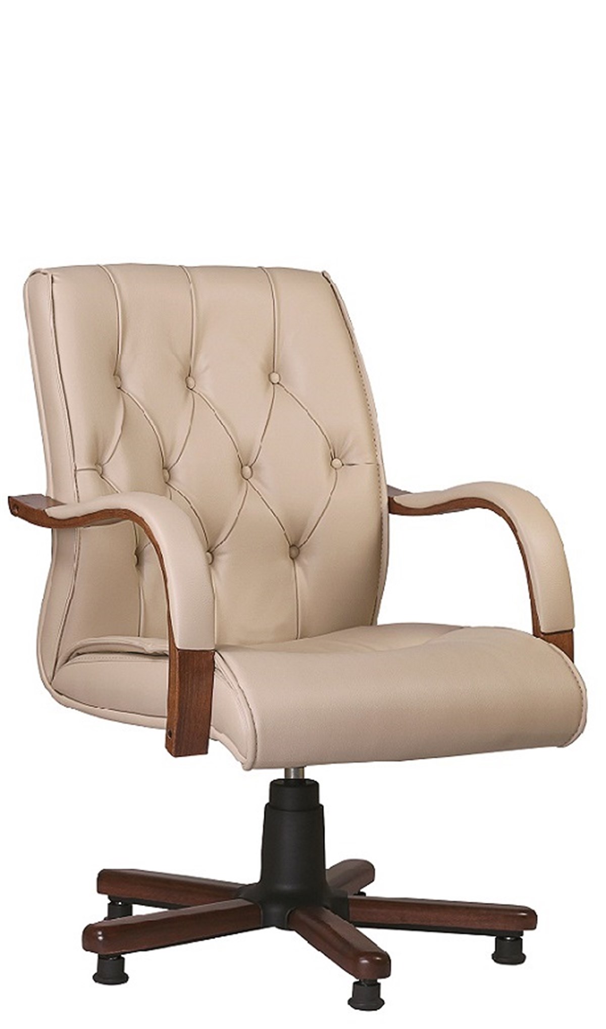 Kapitone Ahşap Misafir Koltuğu