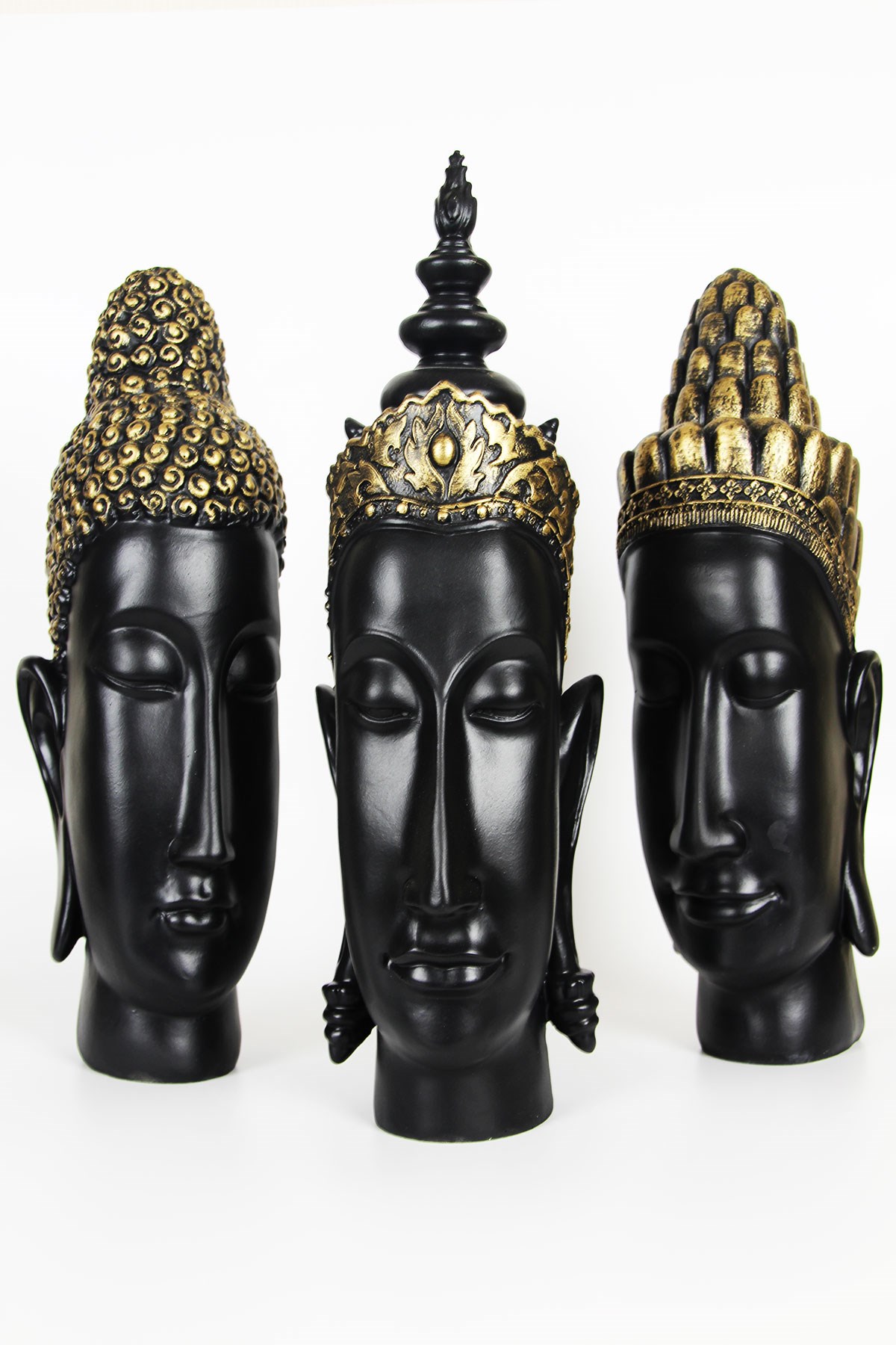 Buddha Dekoratif 3'lü Heykel Set 