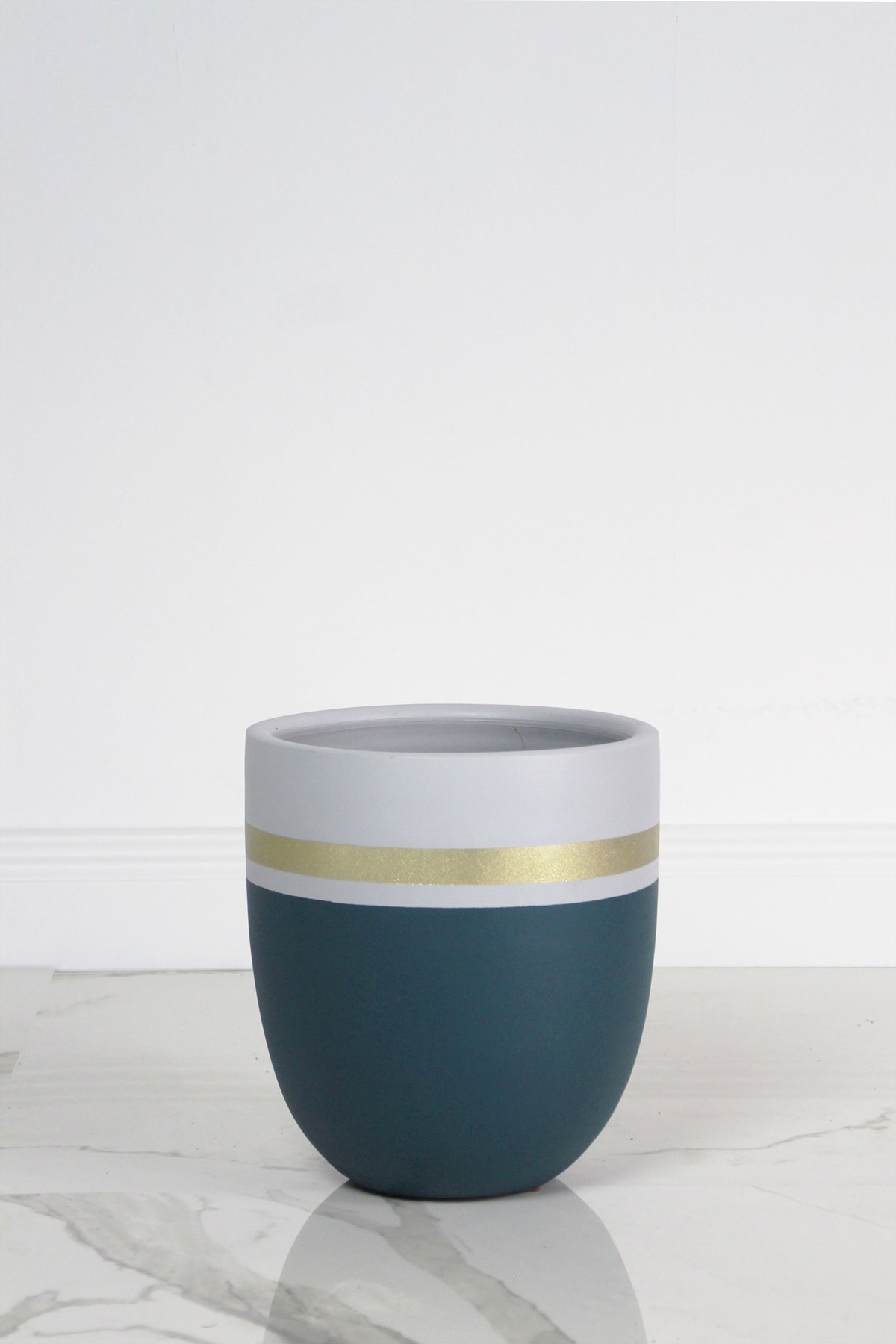 Royal Petrol Yeşili Gold 23cmx24cm Saksı