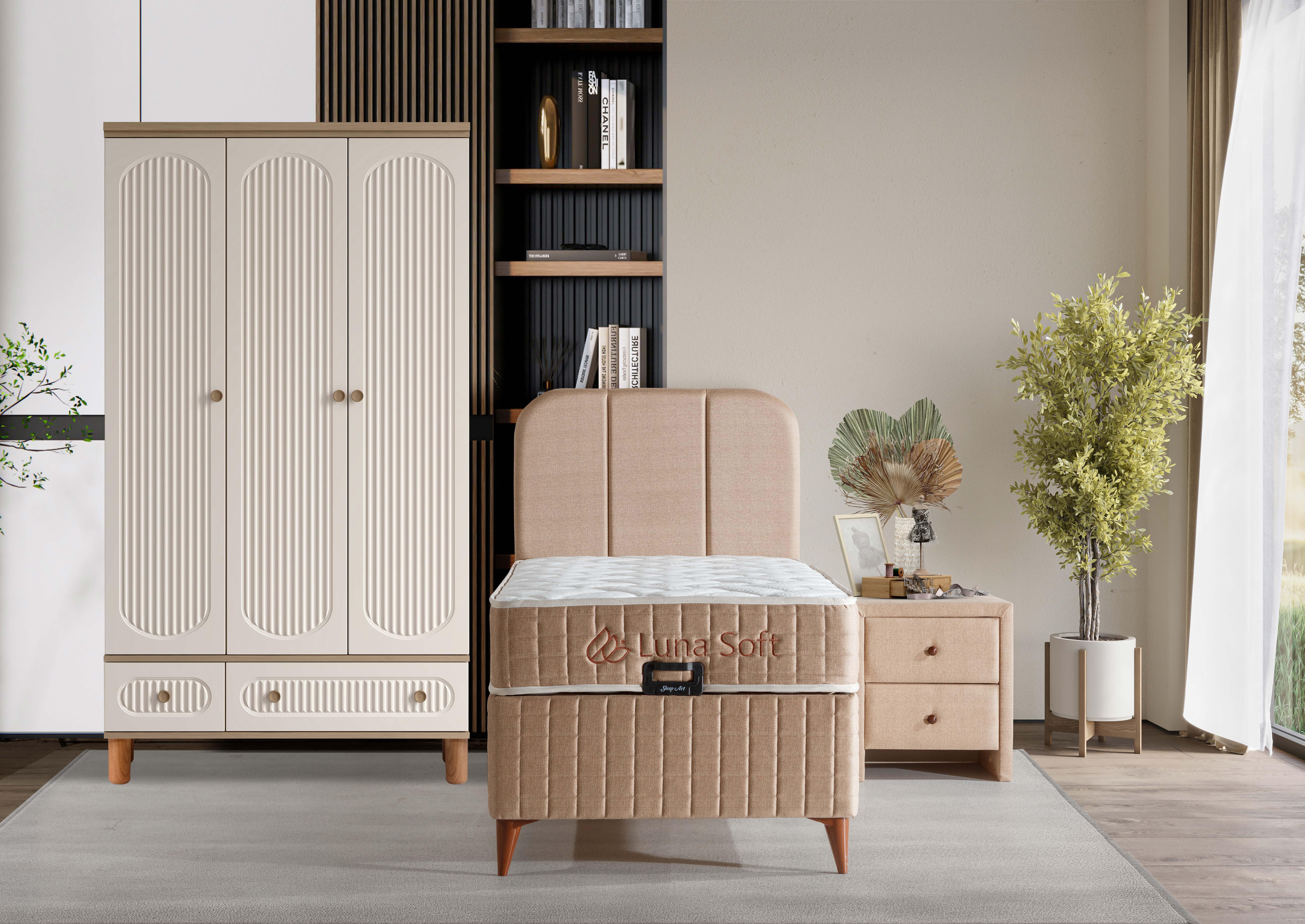 Luna Soft Genç Set | Yatak, Baza ve Başlık