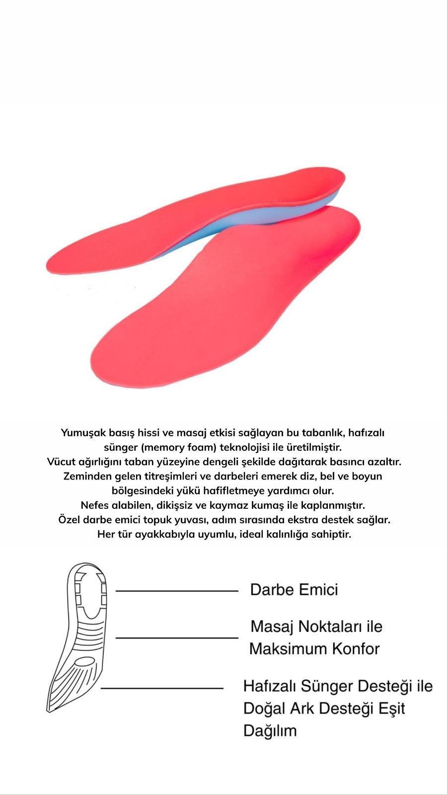 Letoon Deep-5 Kadın Memory Foam, Darbe Emici Turuncu Tabanlık 