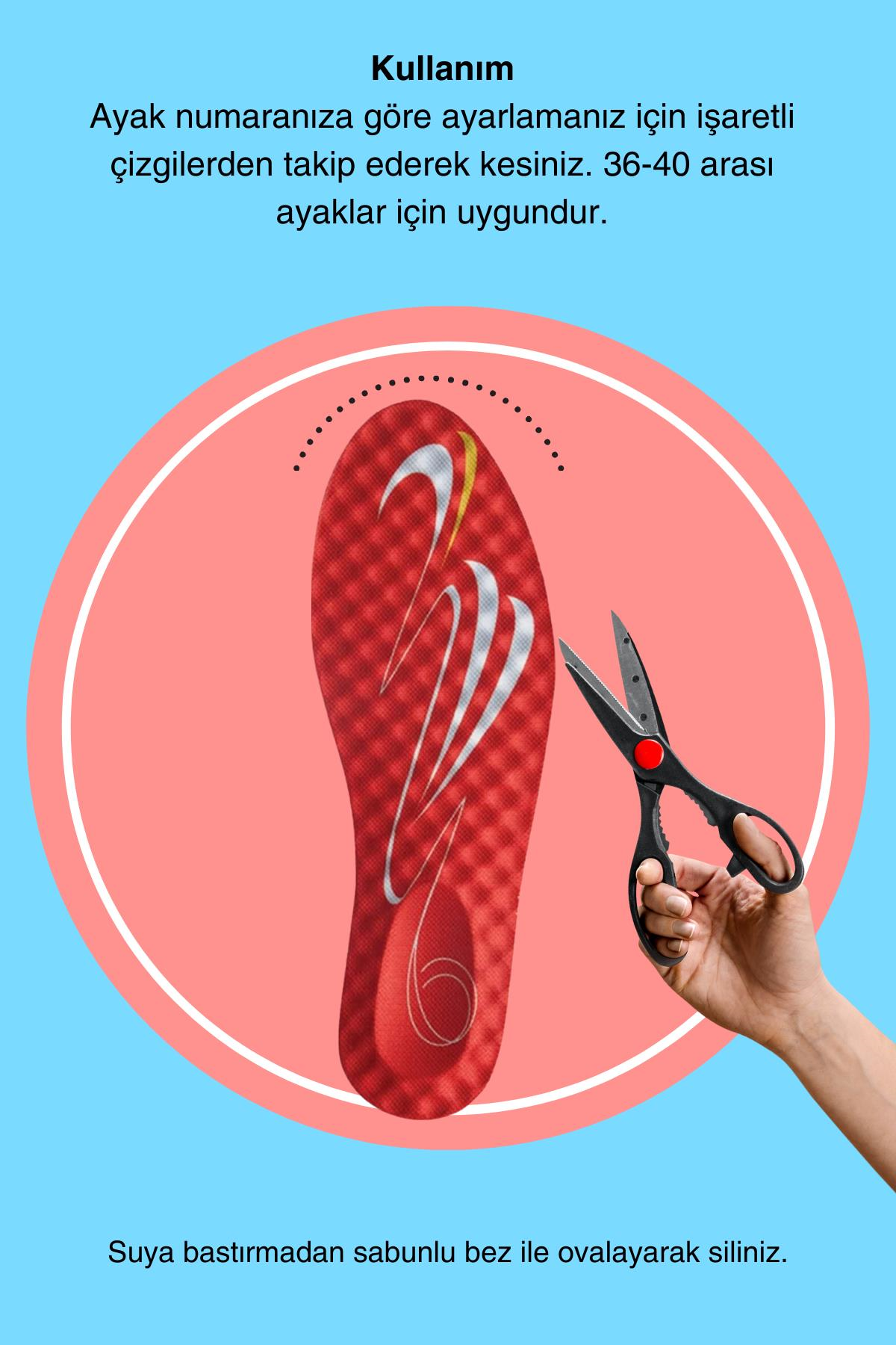 Letoon Deep-5 Kadın Memory Foam, Darbe Emici Turuncu Tabanlık 