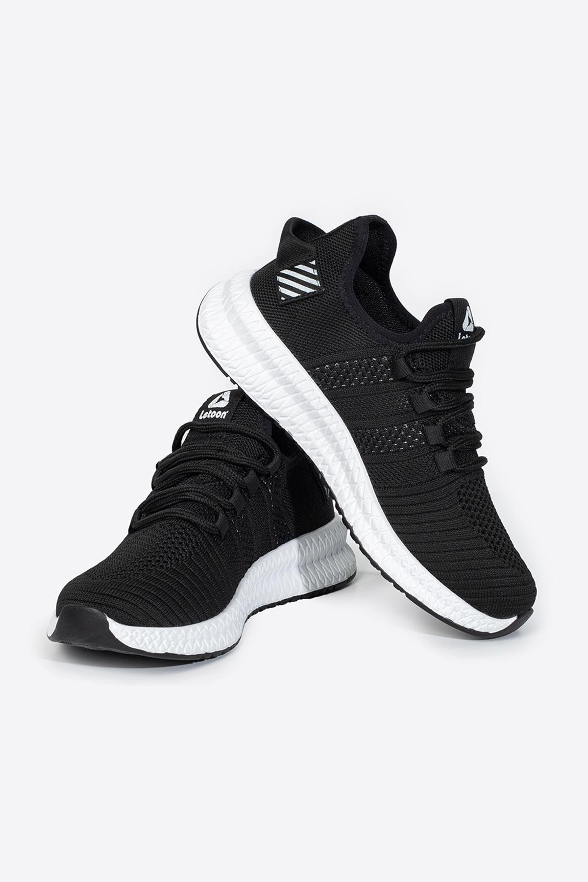 Letoon 2103 Unisex Siyah Beyaz Spor Ayakkabı