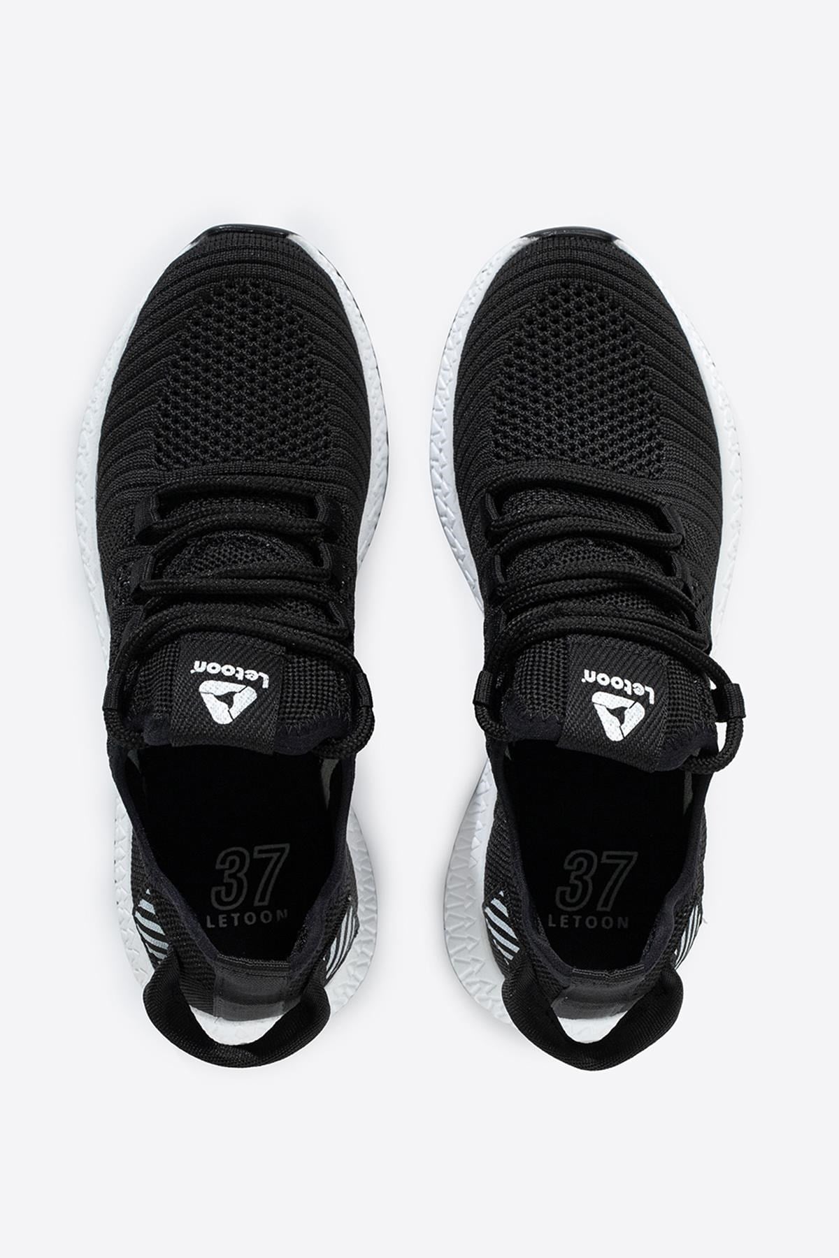 Letoon 2103 Unisex Siyah Beyaz Spor Ayakkabı