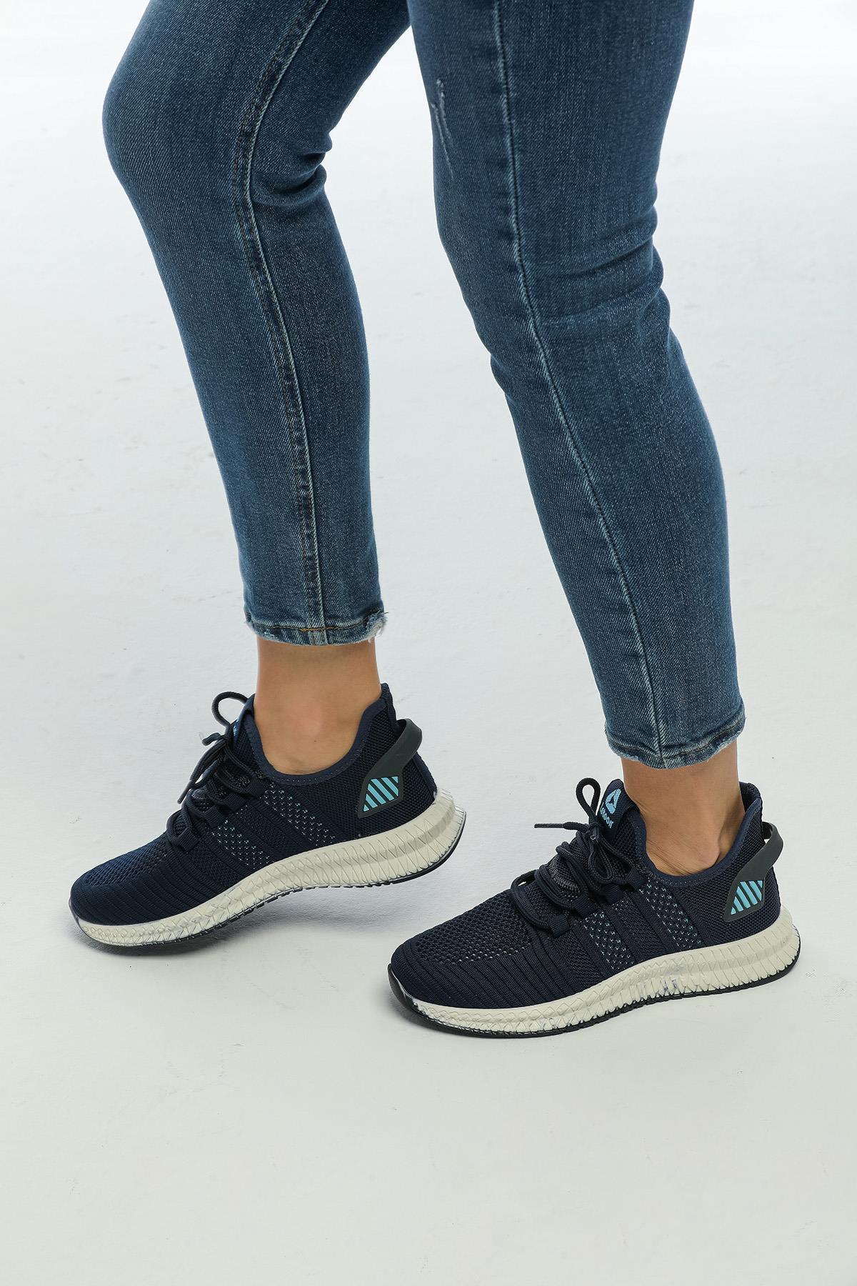 Letoon 2103 Unisex Pudra Lacivert Turkuaz Spor Ayakkabı
