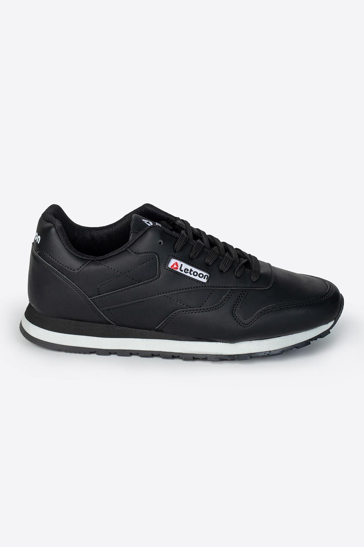 Letoon LTN-MARATON Unisex Siyah Beyaz Spor Ayakkabı