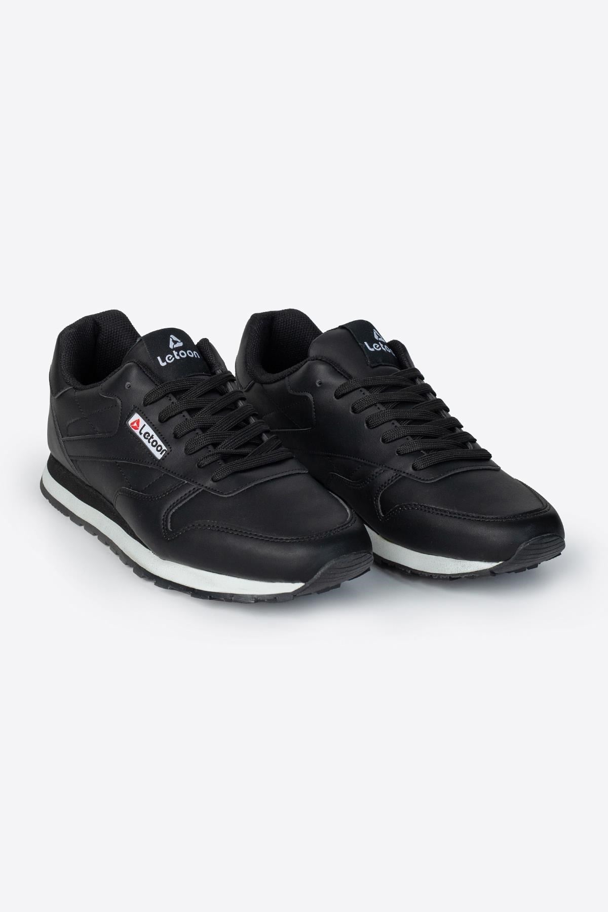 Letoon LTN-MARATON Unisex Siyah Beyaz Spor Ayakkabı