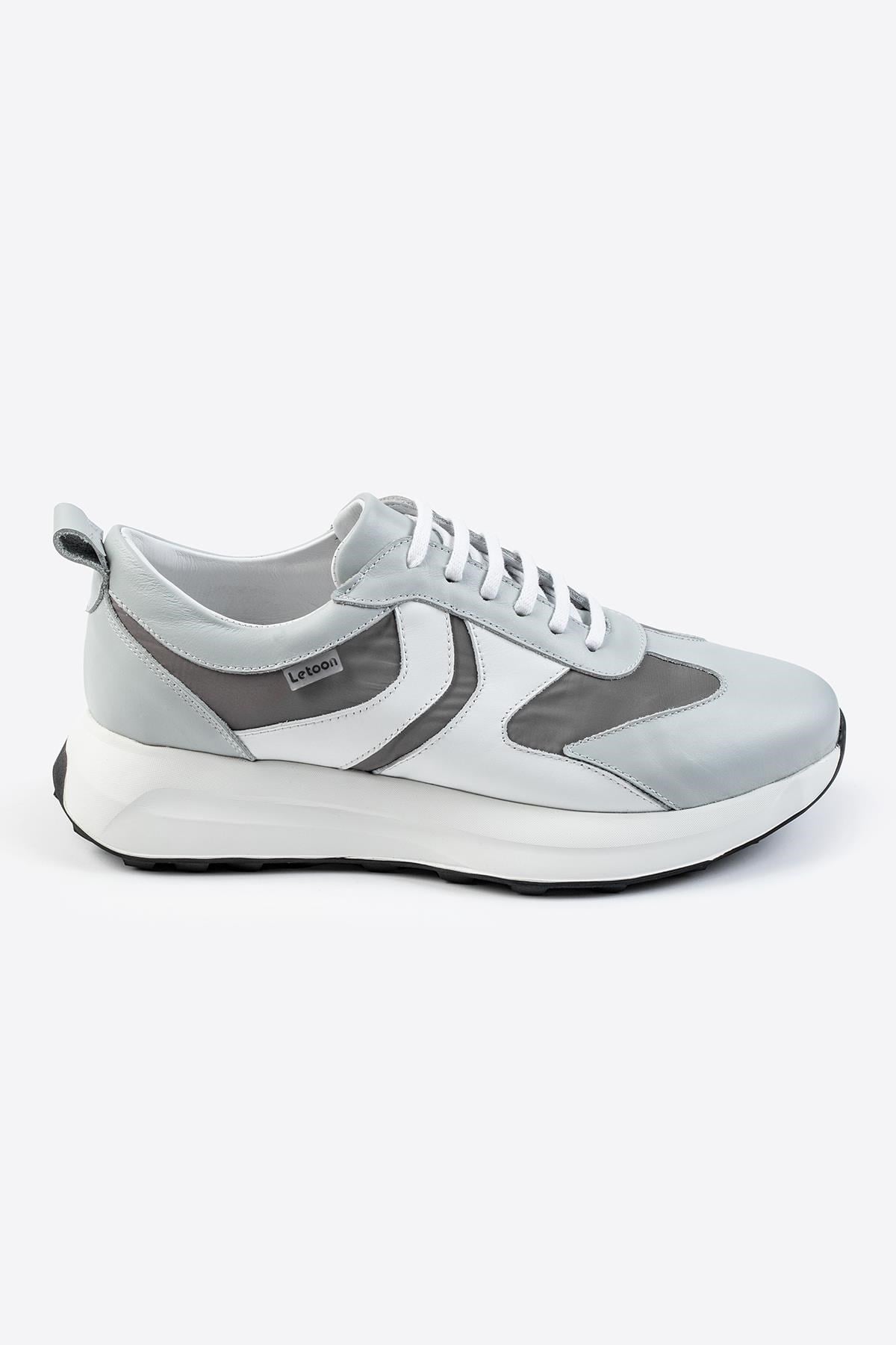 Letoon LTN-S01 Deri Gri Erkek Sneaker 