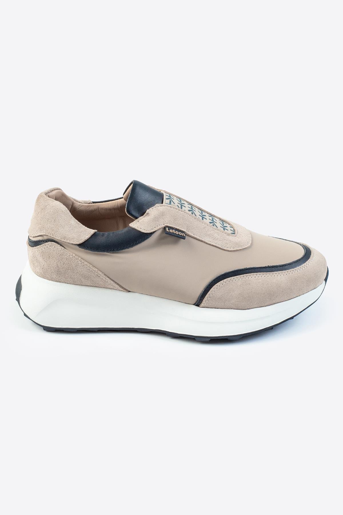 Letoon LTN-S03 Deri Bej Erkek Sneaker 
