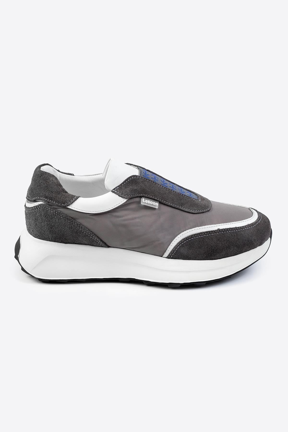 Letoon LTN-S03 Deri Gri Erkek Sneaker