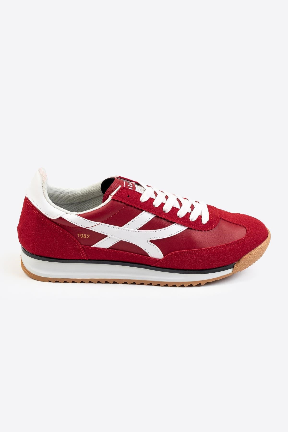Letoon Retro Şerit Detaylı Kırmızı Sneaker 