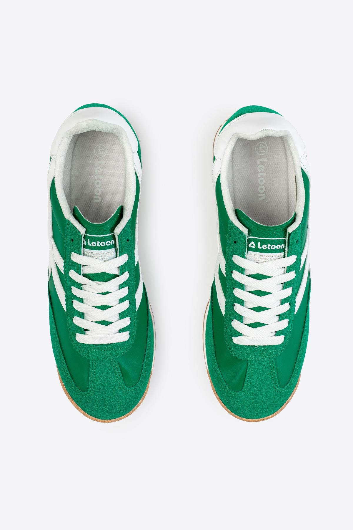 Letoon Retro Şerit Detaylı Yeşil Sneaker 