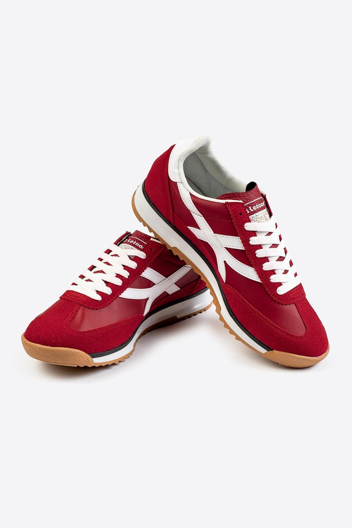 Letoon Retro Şerit Detaylı Kırmızı Sneaker 