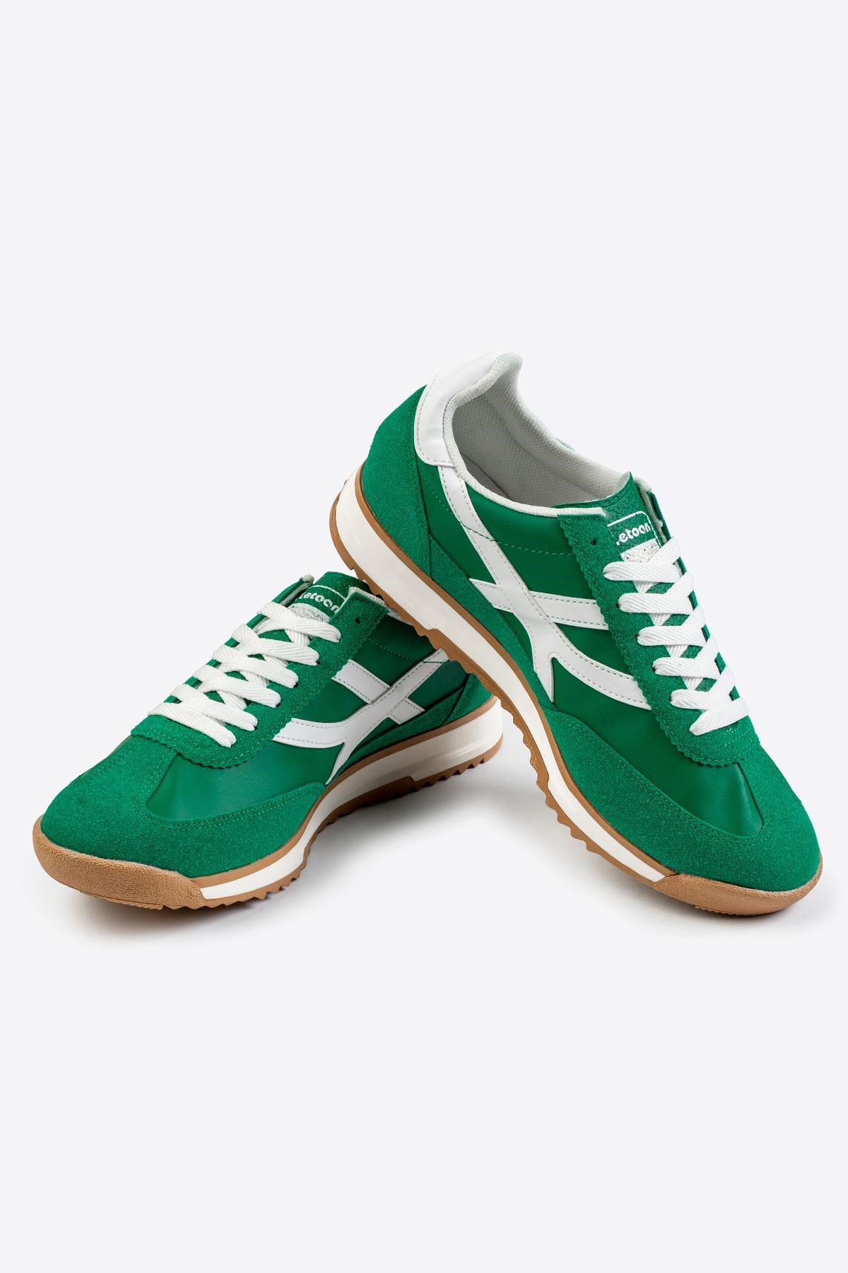 Letoon Retro Şerit Detaylı Yeşil Sneaker 