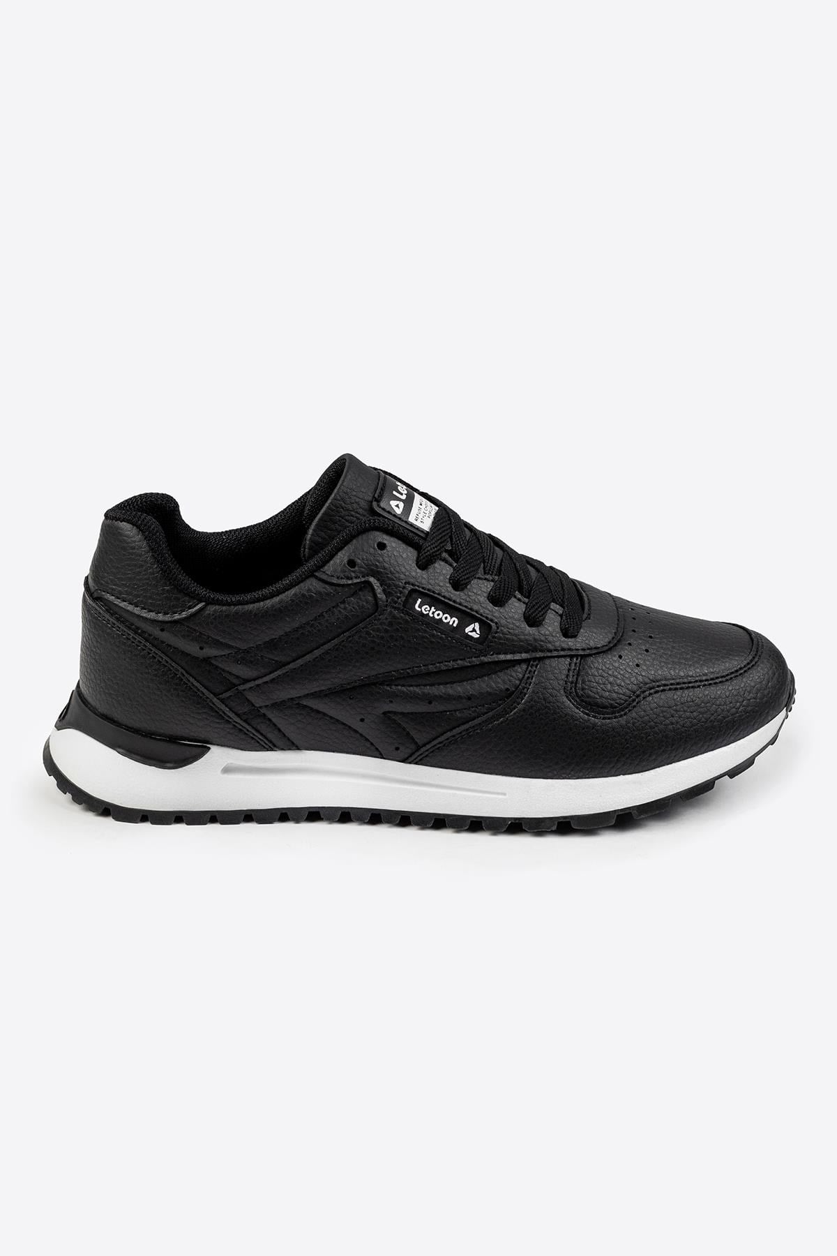 Letoon Tornado Erkek Premium Siyah Beyaz Sneaker 