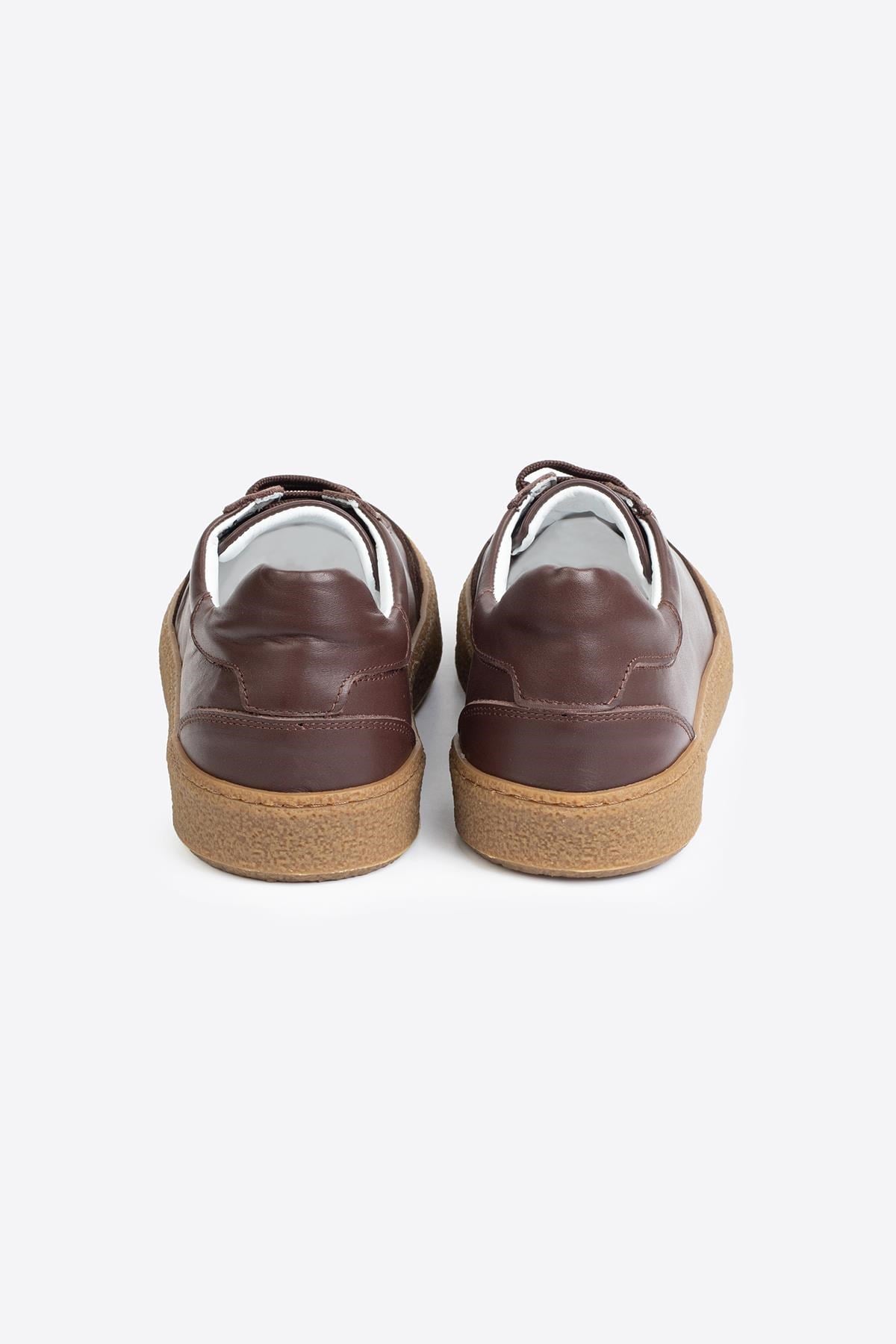 LTN-HY04 Erkek Hakiki Deri Günlük Sneaker –Kahverengi Casual Ayakkabı 
