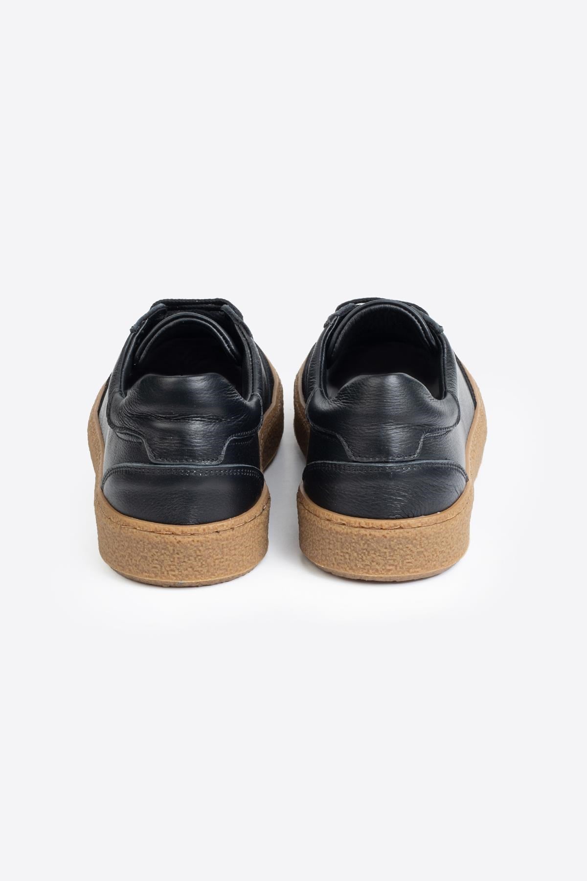 LTN-HY04 Erkek Hakiki Deri Günlük Sneaker –Siyah Casual Ayakkabı